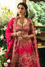 Shehzadi Fuchsia Architectural Bridal Ensemble