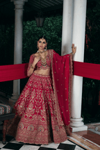 Ruby Sultana Zardosi Bridal Lehenga