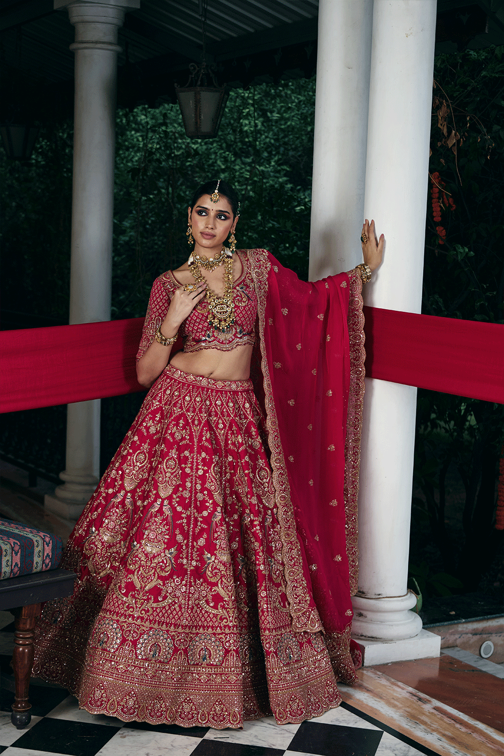 Ruby Sultana Zardosi Bridal Lehenga