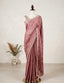 Dusty Mauve Vintage Rose Embroidered Saree