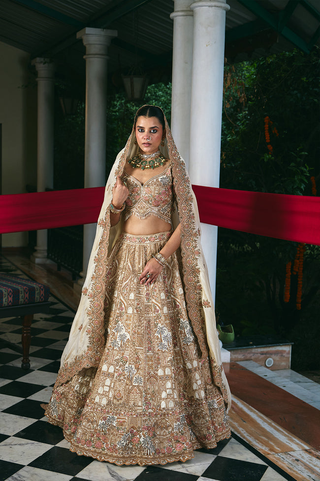 Ivory Mahal Palace Arch Heritage Lehenga Hover Image